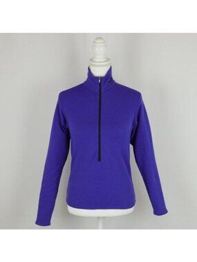 Lowe Alpine Women's Small Purple Mid Weight Fleece 1/2 Zip Activewear Pullover